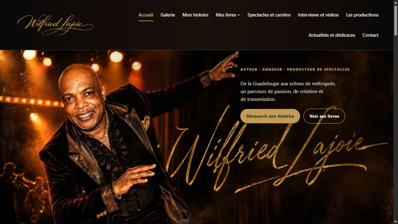 Page d’accueil du site Wilfried Lajoie